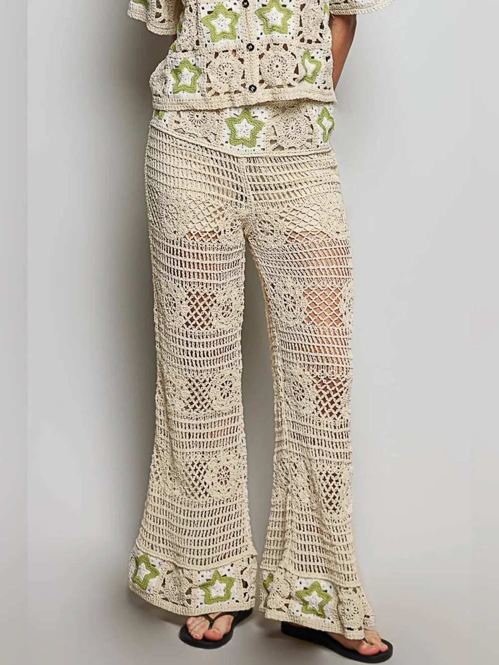 POL “ Seaglass Star “ Matching Crochet Beach Resort Set | Sage